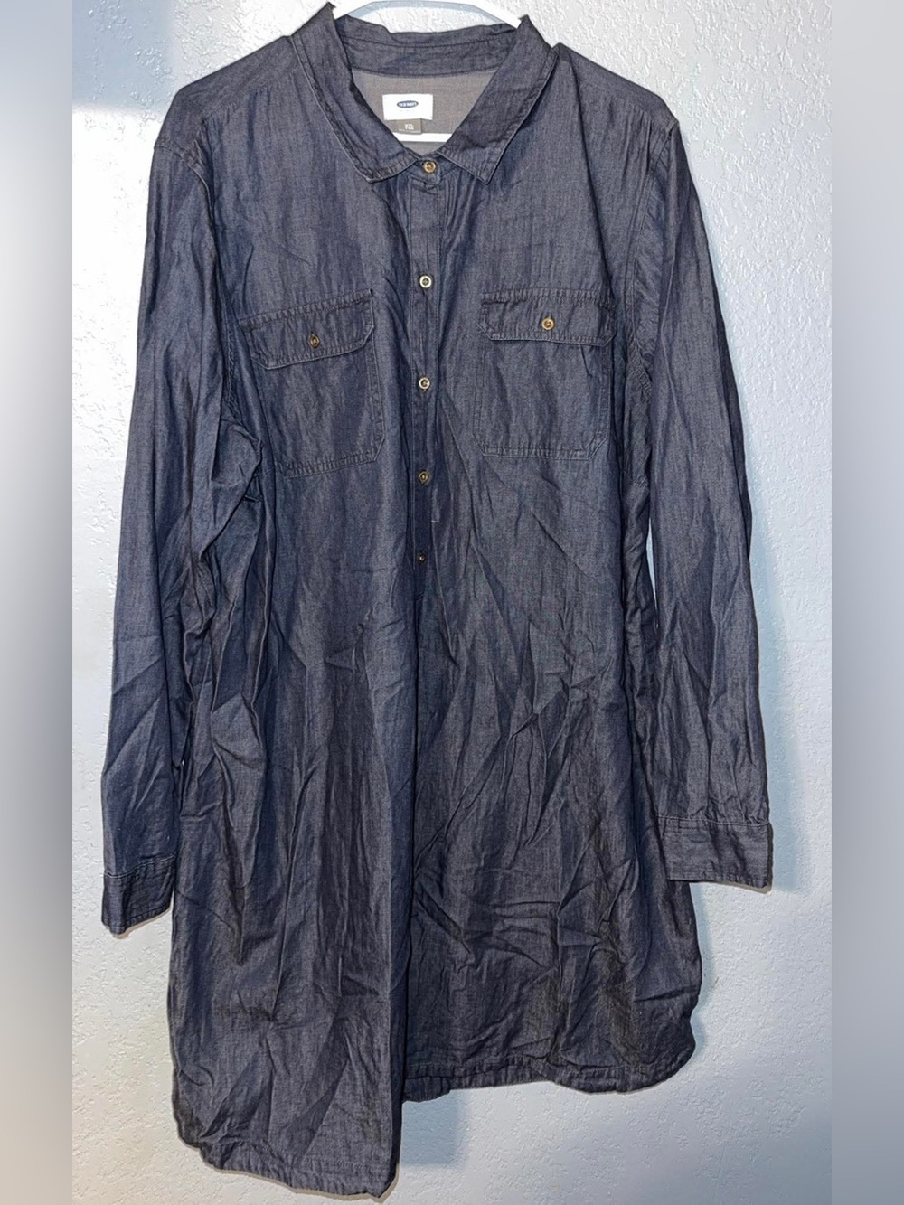 Old Navy Dark Blue Long Sleeve Shirt Dress